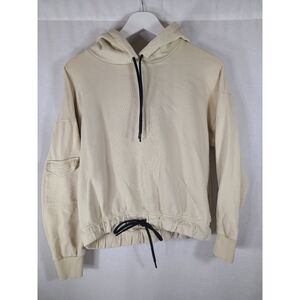 ICHI tan cropped hoodie Size medium women's